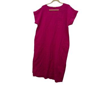 Eileen FIsher Raspberry fuschia caftan summer dress M